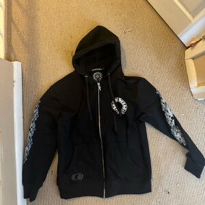 Chrome Hearts Black Hoodie with White Emblem